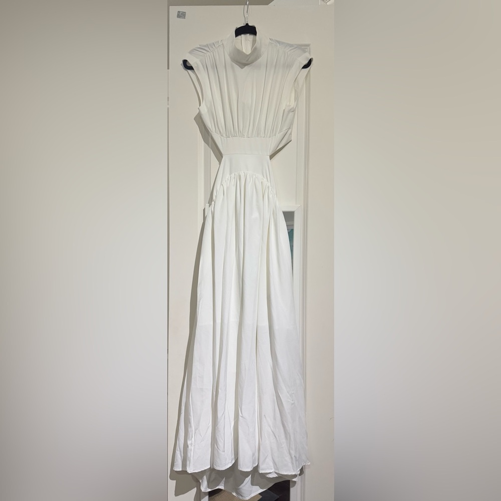 Mock Neck Cut Out Long Dress